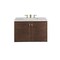 James Martin Vanities Amberly 36in Single Vanity, Mid-Century Walnut w/ 3 CM Eternal Jasmine Pearl Top 670-V36-WLT-3EJP - alternate 7
